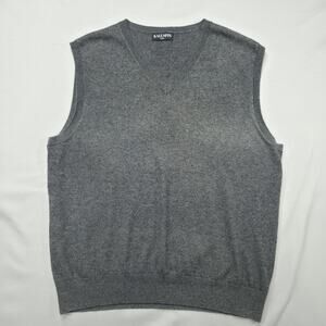 Kallspin Mens Sweater Vest XXL Cashmere Blend V Neck Preppy Classic Golf